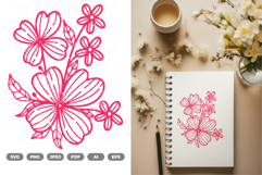 Flower Doodle SVG &amp; Clipart Product Image 1