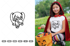 Kawaii Chibi Zombie Girl SVG &amp; Clipart Product Image 1