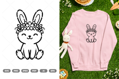 Kawaii Easter Bunny SVG &amp; Clipart Product Image 1