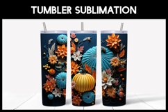 6 3D Tumbler Wrap Embroidered Pumpkins I 3D Tumbler Wrap Product Image 6