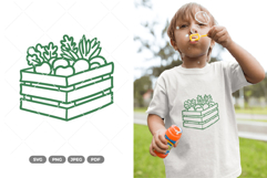 Vegetable Crate Doodle SVG &amp; Clipart Product Image 1