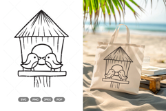 Bird House Doodle SVG &amp; Clipart Product Image 1