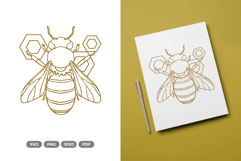 Bee and Honeycomb SVG &amp; Clipart Product Image 1