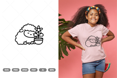 Kawaii Sheep SVG &amp; Clipart Product Image 1