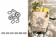 Flowers Music Notes SVG &amp; Clipart Product Image 1