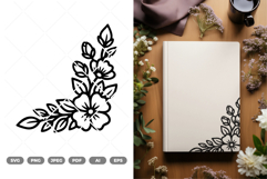 Floral Corner Decoration SVG &amp; Clipart Product Image 1