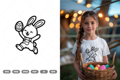 Bunny Character Doodle SVG &amp; Clipart Product Image 1