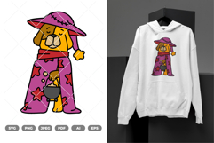 Witch Dog Colored SVG &amp; Clipart Product Image 1