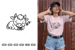 Kawaii Highland Cow SVG &amp; Clipart Product Image 1