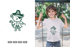 Kawaii Monkey Pirate SVG &amp; Clipart Product Image 1