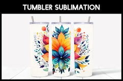 6 Watercolour Mandala Tumbler Sublimation I Watercolour PNG Product Image 5