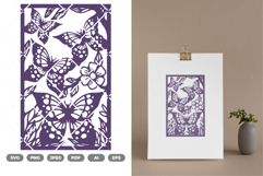 Butterflies And Flowers Ornament SVG &amp; Clipart Product Image 1