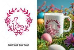 Easter Bunny Wreath SVG &amp; Clipart Product Image 1
