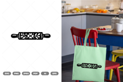 Floral Rolling Pin Silhouette SVG &amp; Clipart Product Image 1