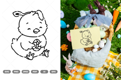 Easter Chick Doodle SVG &amp; Clipart Product Image 1