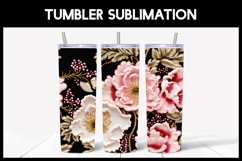 6 Embroidered Seamless Peonies Tumbler Sublimation Product Image 2