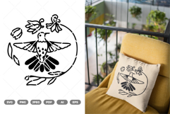 Colibri and Flower SVG &amp; Clipart Product Image 1