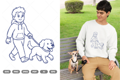 Man and Dog SVG &amp; Clipart Product Image 1