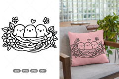 Bird Nest Doodle SVG &amp; Clipart Product Image 1