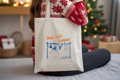 Book Girl Summer Embroidery Design | Reading Beach Vibes Product Image 4