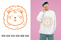 Kawaii Lion Head SVG &amp; Clipart Product Image 1