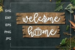 Welcome Home sign | Layered decoration | Fall Laser cut Product Image 1