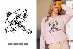 Floral Umbrella SVG &amp; Clipart Product Image 1
