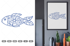 Folk Art Fish SVG &amp; Clipart Product Image 1