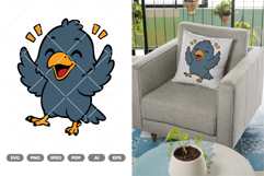 Happy Crow Colored SVG &amp; Clipart Product Image 1