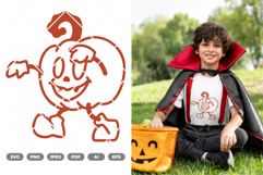 Pumpkin Mascot SVG &amp; Clipart Product Image 1
