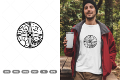 Line Art Compass Landscape SVG &amp; Clipart Product Image 1