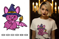 Kawaii Bat Colored SVG & Clipart Product Image 3