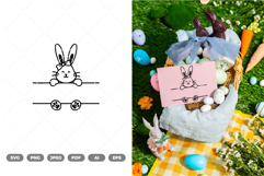Easter Bunny Split Border SVG &amp; Clipart Product Image 1