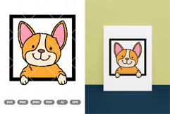 Peeking Dog Colored SVG &amp; Clipart Product Image 1
