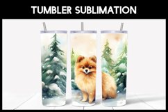 6 Winter Pomeranian Dog Tumbler Sublimation |Winter Tumbler Product Image 3
