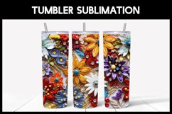 6 Embroidered Flowers Seamless Tumbler Sublimation Product Image 5
