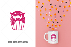 Zombie Monster Cupcake SVG &amp; Clipart Product Image 1