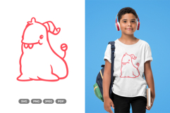 Kawaii Monster Doodle SVG &amp; Clipart Product Image 1