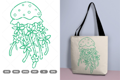 Floral Jellyfish SVG &amp; Clipart Product Image 1