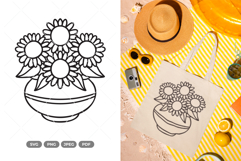 Flower Basket SVG &amp; Clipart Product Image 1