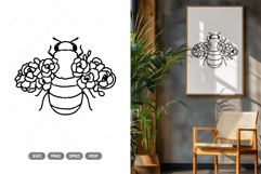 Flower Bee SVG &amp; Clipart Product Image 1