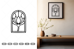 Flower Stained Glass SVG &amp; Clipart Product Image 1