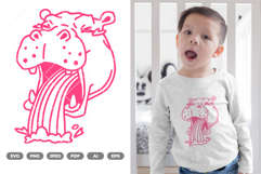 Rainbow Vomit Hippopotamus SVG &amp; Clipart Product Image 1