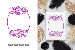 Floral Wedding Frame SVG &amp; Clipart - Cut Files Product Image 1