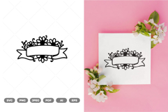 Floral Banner SVG &amp; Clipart Product Image 1