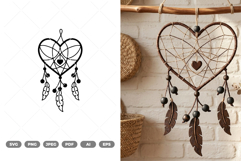 Heart Dream Catcher SVG &amp; Clipart Product Image 1
