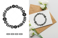 Scandinavian Floral Wreath SVG &amp; Clipart Product Image 1