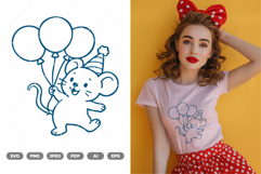 Party Mouse SVG &amp; Clipart Product Image 1