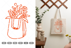 Floral Grocery Bag SVG &amp; Clipart Product Image 1
