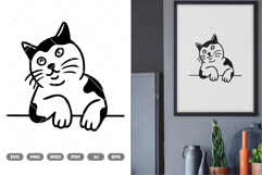 Peeking Cat SVG &amp; Clipart Product Image 1